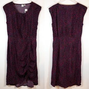 NWT Gap Women's Size 6 Black Sleeveless Dress Woven Cotton Knee Length Floral